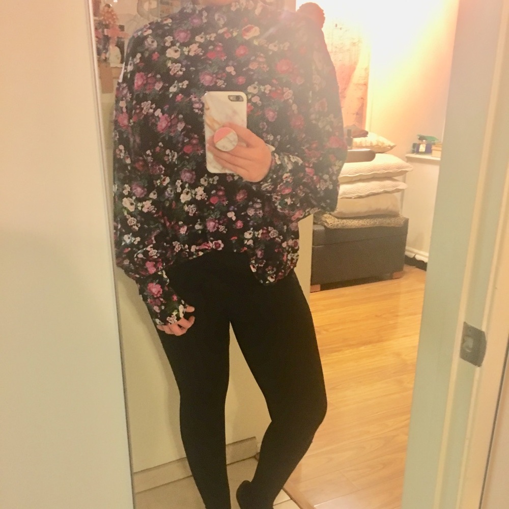 H&M Long Sleeve, Floral Boho Top